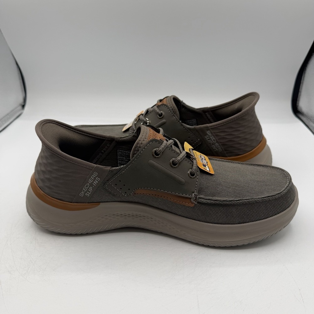 Skechers Hasting Niko Shoes Mens Sz 8.5 Brown Slip Ins Hands Free Sneaker 205212 - Picture 7 of 12